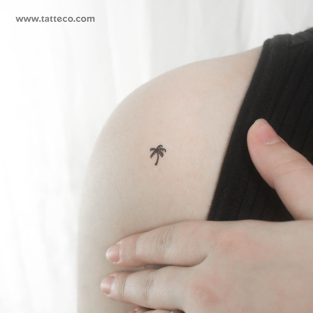Tiny Palm Tree Temporary Tattoo - Set of 3