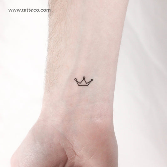 Minimalist Crown Temporary Tattoo - Set of 3