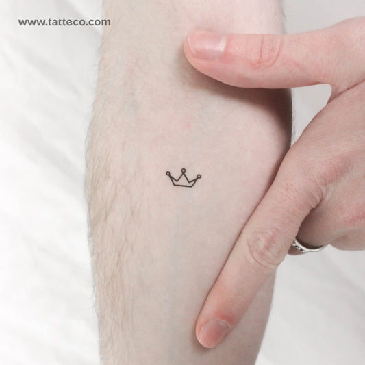 Minimalist Crown Temporary Tattoo - Set of 3