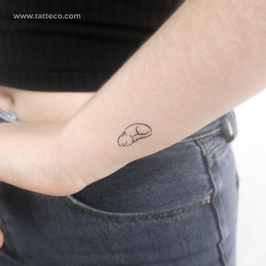 Sleepy Cat Temporary Tattoo - Set of 3