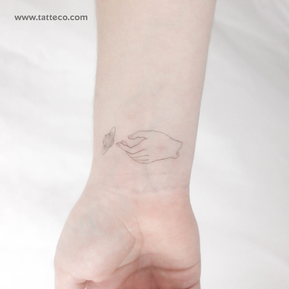 Saturn by Jakenowicz Temporary Tattoo - Set of 3
