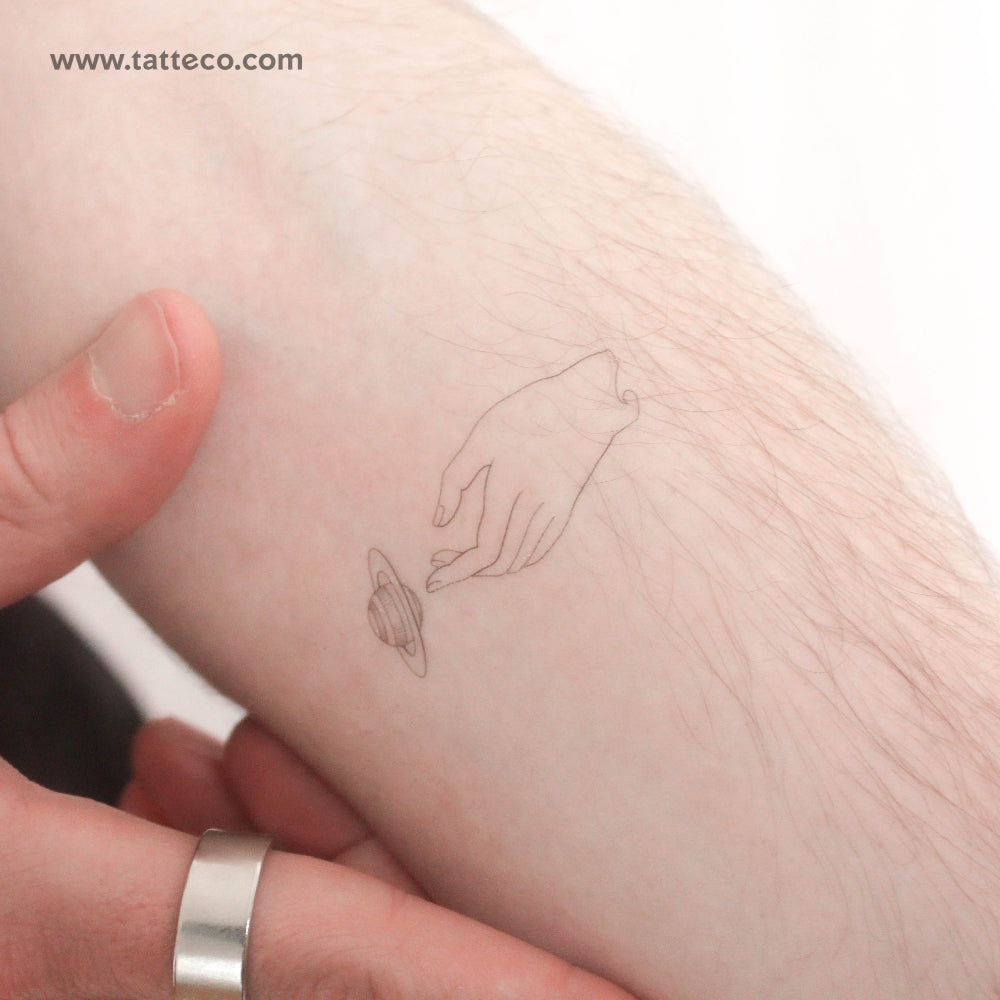 Saturn by Jakenowicz Temporary Tattoo - Set of 3