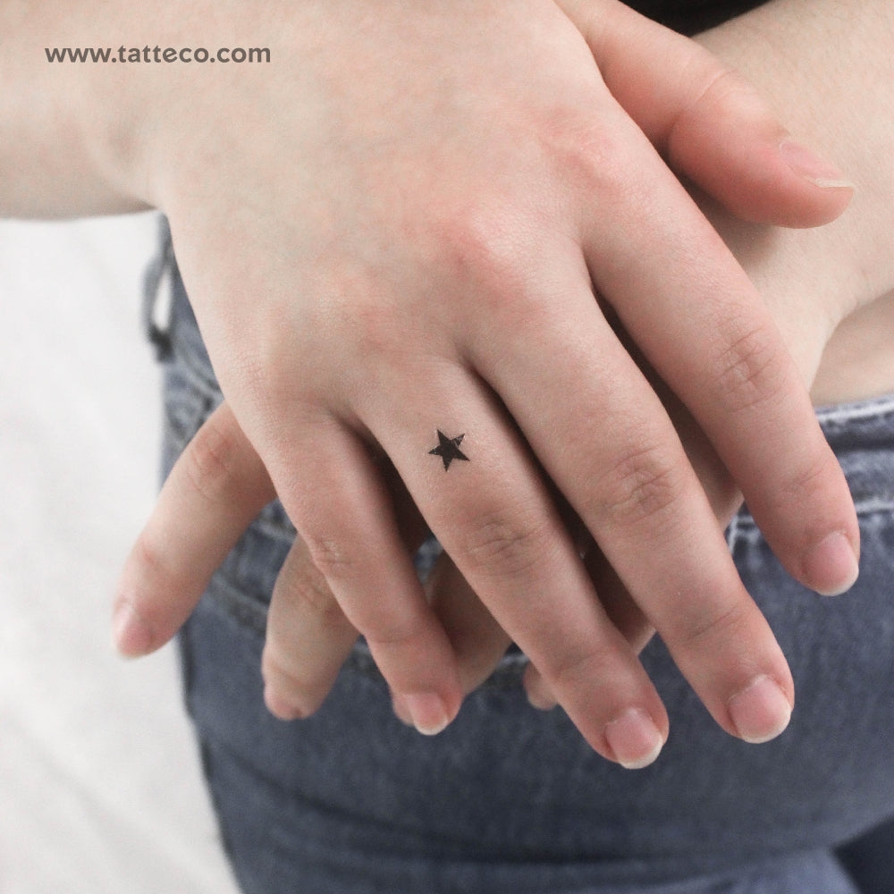 Small Black Star Temporary Tattoo - Set of 3