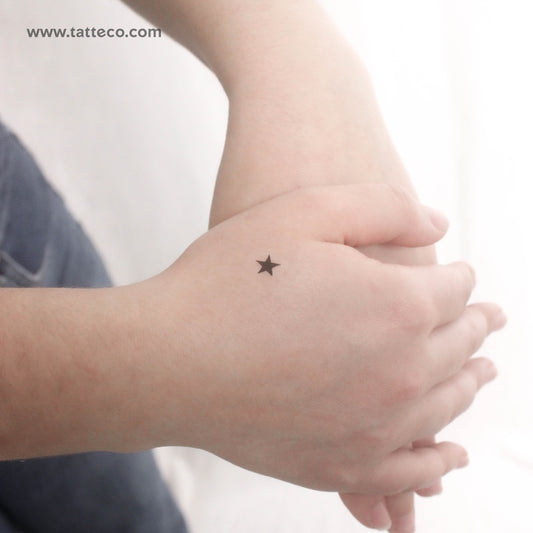 Small Black Star Temporary Tattoo - Set of 3