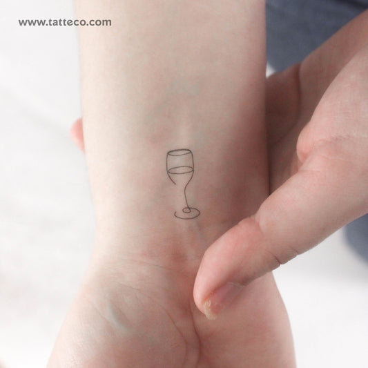 Tatuaje temporal de copa de vino - Juego de 3