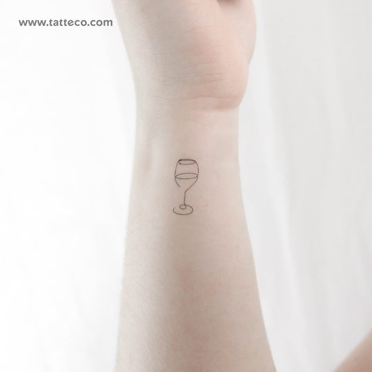 Tatuaje temporal de copa de vino - Juego de 3