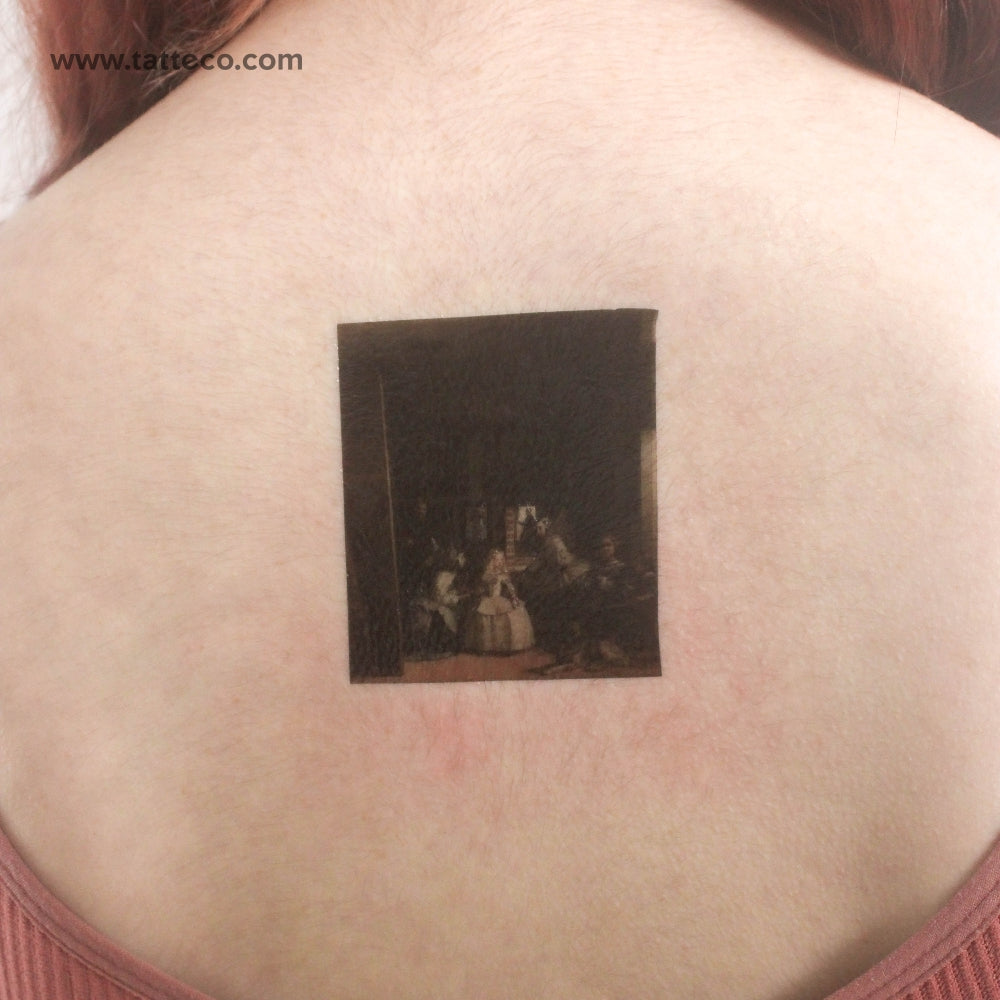 Tatuaje temporal de Las Meninas de Diego Velázquez - Juego de 3