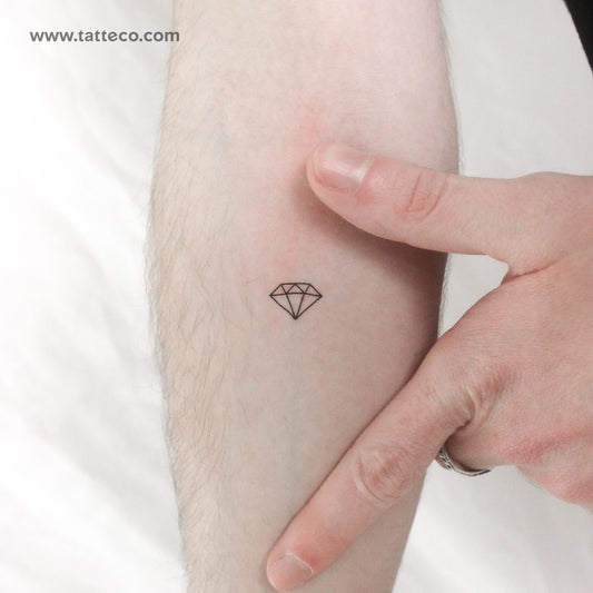 Tatuaje temporal minimalista de diamante (juego de 3)