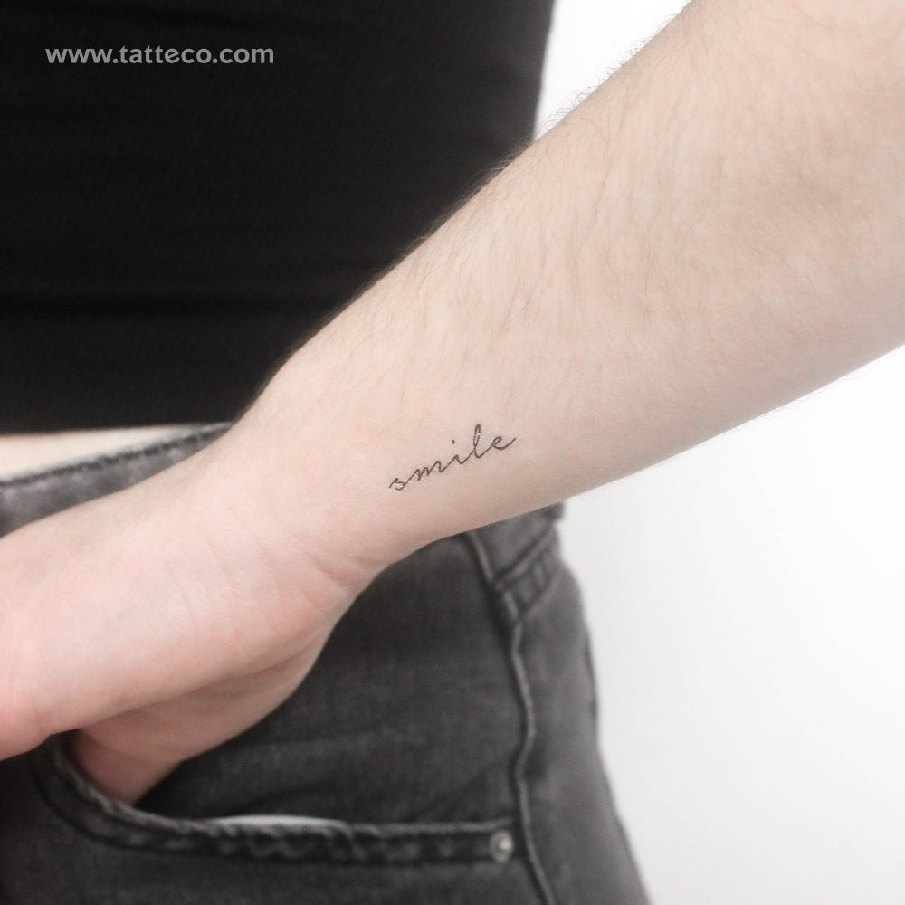 'Smile' Temporary Tattoo - Set of 3