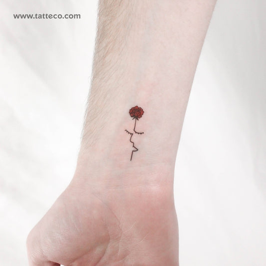 Tatuaje temporal de rosa roja de Tukoi (juego de 3)