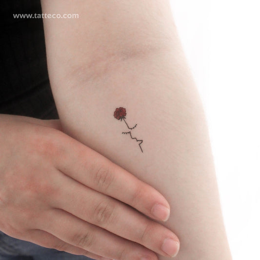 Tatuaje temporal de rosa roja de Tukoi (juego de 3)