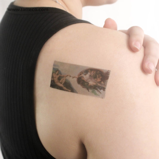 Tatuaje temporal de La creación de Adán de Miguel Ángel (juego de 3)
