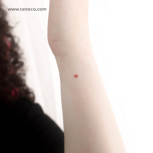 Tatuaje temporal de corazón rojo pequeño (juego de 3)