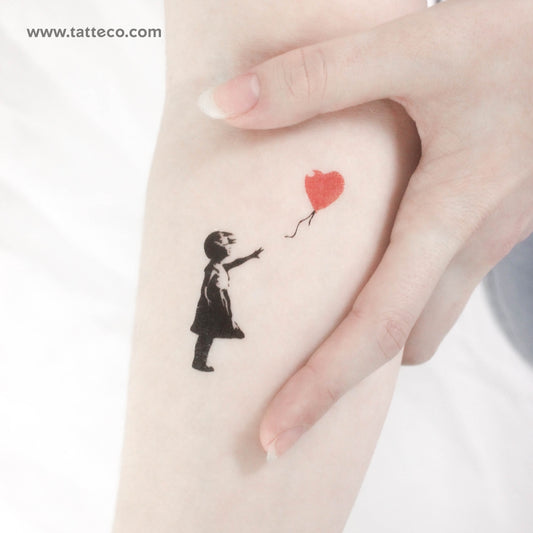 Tatuaje temporal de la chica del globo de Banksy (juego de 3)