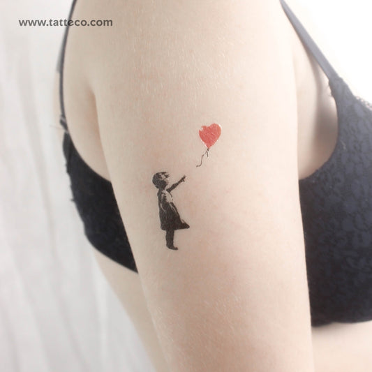Tatuaje temporal de la chica del globo de Banksy (juego de 3)
