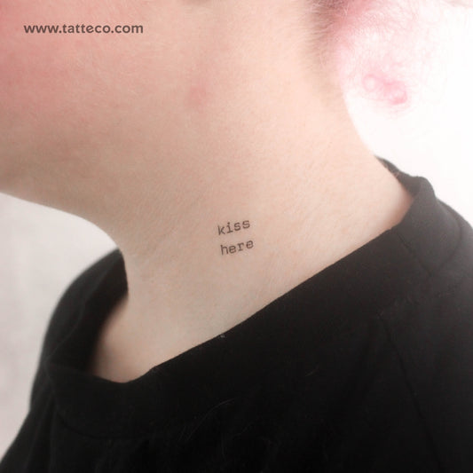 Tatuaje temporal "Beso pequeño aquí" - Juego de 3