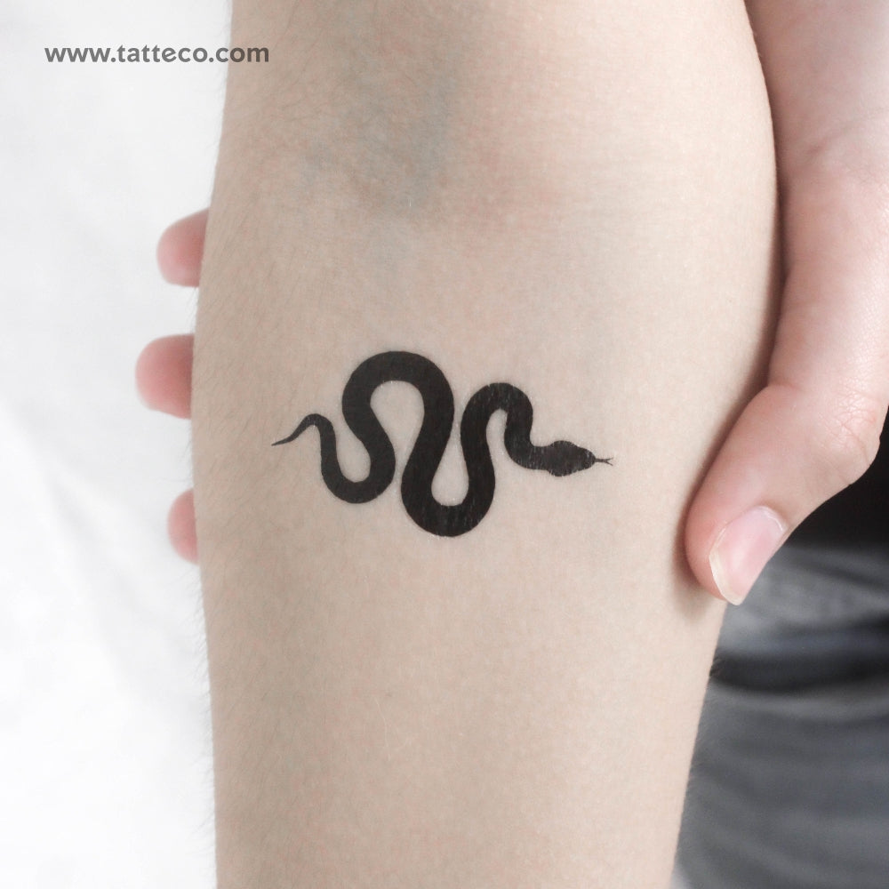 Black Snake Temporary Tattoo - Set of 3