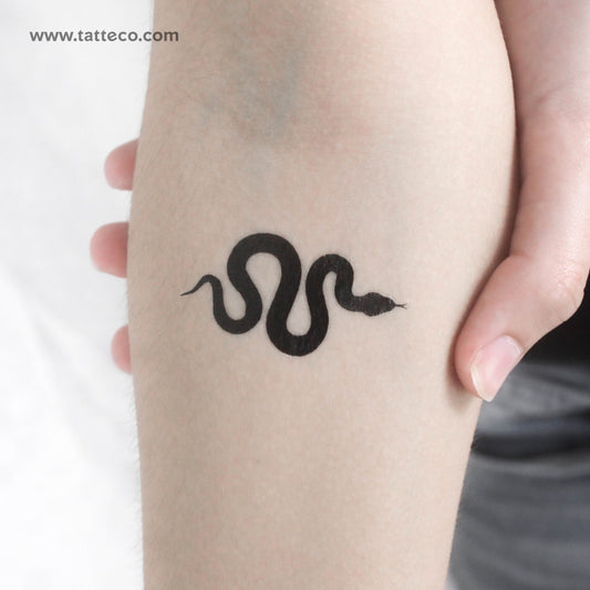 Tatuaje temporal de serpiente negra - Juego de 3