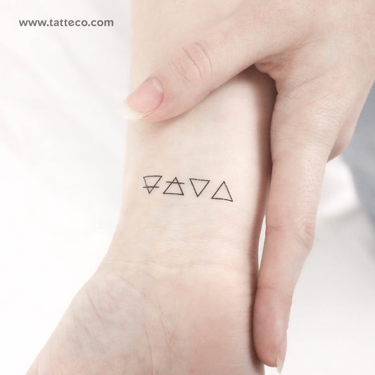 Four Alchemy Symbols Temporary Tattoo - Set of 3