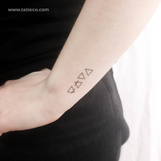 Four Alchemy Symbols Temporary Tattoo - Set of 3