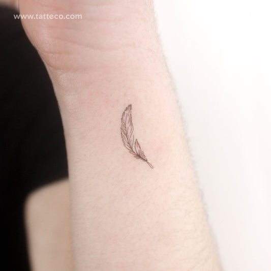 Tatuaje temporal de pluma pequeña - Juego de 3