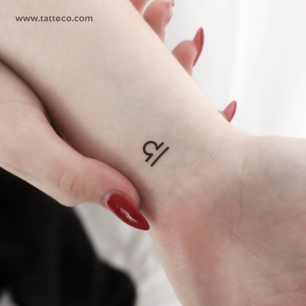 Libra Zodiac Symbol Temporary Tattoo - Set of 3