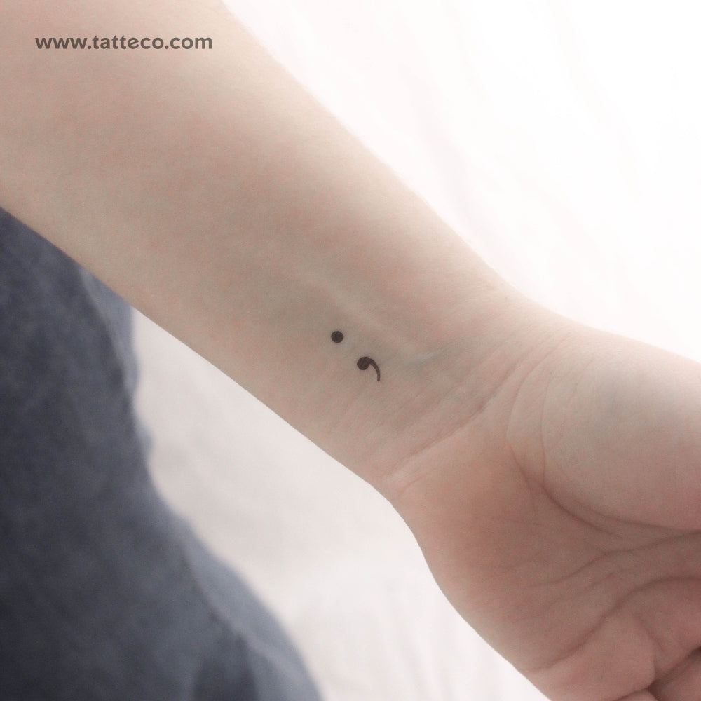 Small Semicolon Temporary Tattoo - Set of 3