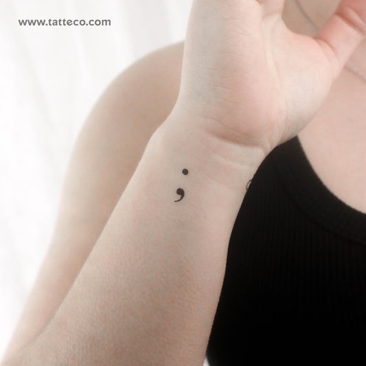 Small Semicolon Temporary Tattoo - Set of 3