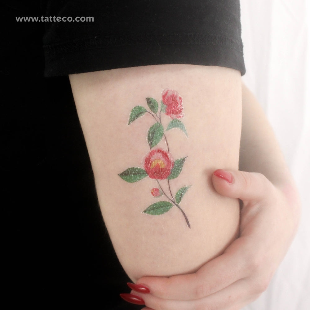Pink Peony Temporary Tattoo by Zihee - Set of 3