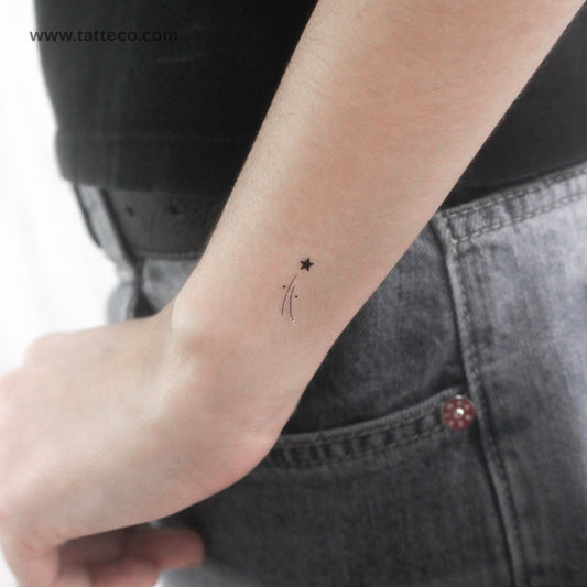 Small Shooting Star Temporary Tattoo - Set of 3