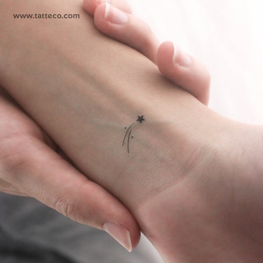 Small Shooting Star Temporary Tattoo - Set of 3