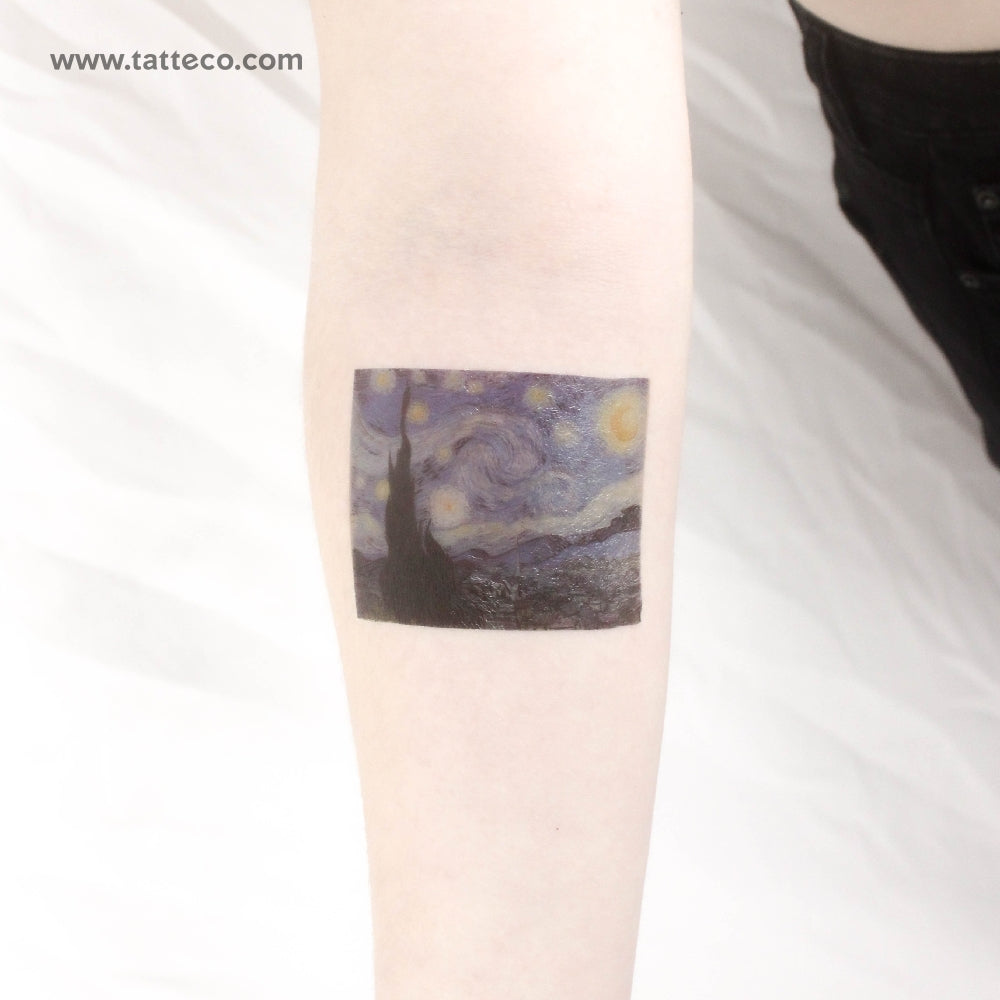 Tatuaje temporal de la Noche Estrellada de Van Gogh (juego de 3)