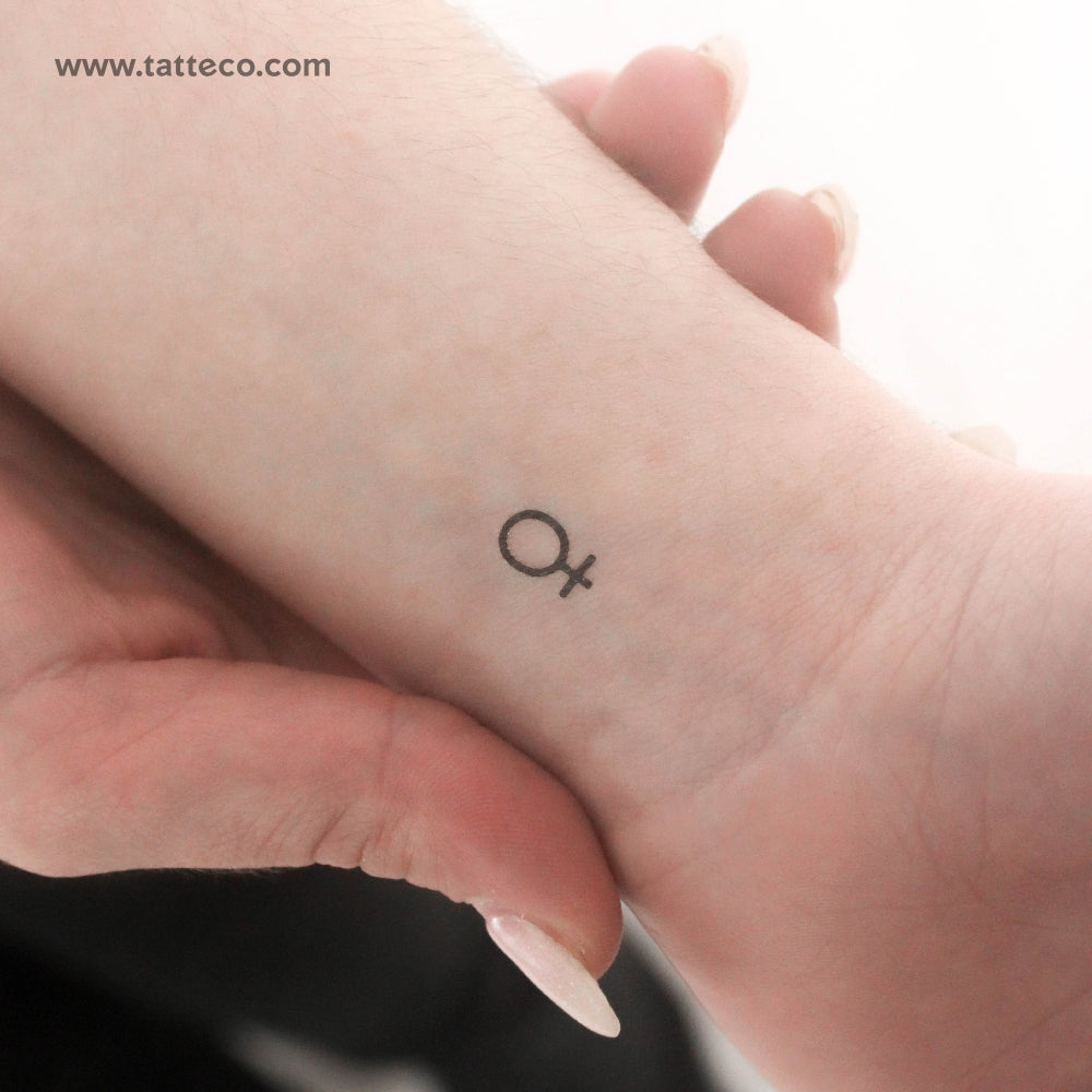 Venus Planet Symbol Temporary Tattoo - Set of 3