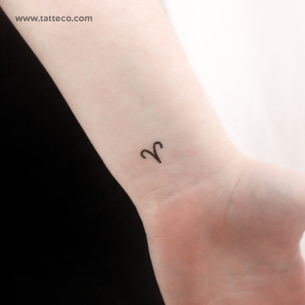Aries Zodiac Symbol Temporary Tattoo - Set of 3