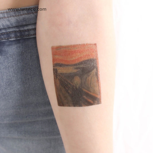 Tatuaje temporal El Grito de Munch - Juego de 3