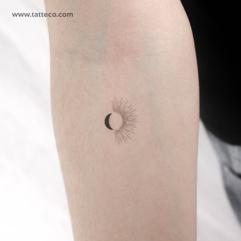 Sun And Moon Temporary Tattoo - Set of 3