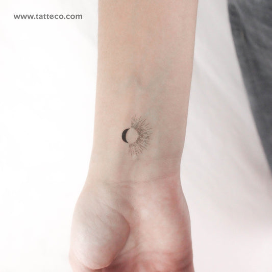Tatuaje temporal de sol y luna (juego de 3)