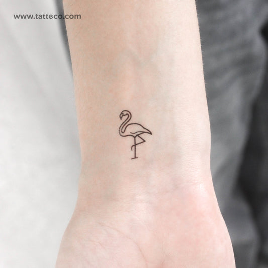 Small Flamingo Temporary Tattoo - Set of 3