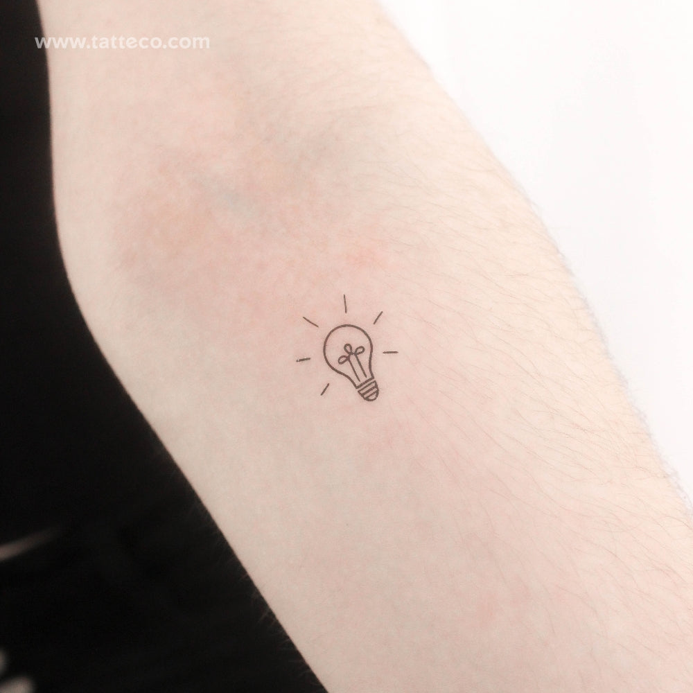 Minimalist Light Bulb Temporary Tattoo - Set of 3