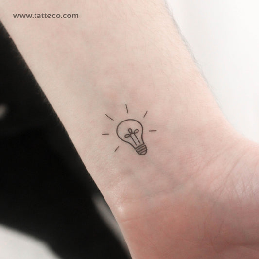 Tatuaje temporal de bombilla minimalista (juego de 3)