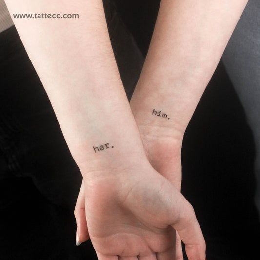 Tatuajes temporales a juego para él y para ella - Set de 3+3