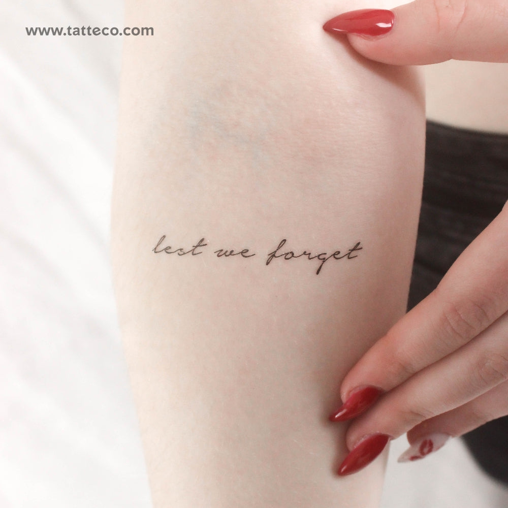 Lest We Forget Temporary Tattoo - Set of 3