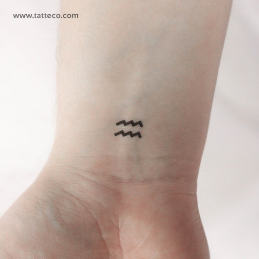 Tatuaje temporal del símbolo del zodiaco Acuario - Juego de 3