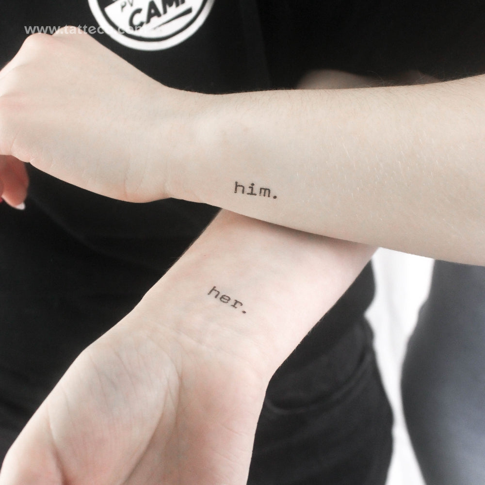 Tatuajes temporales a juego para él y para ella - Set de 3+3