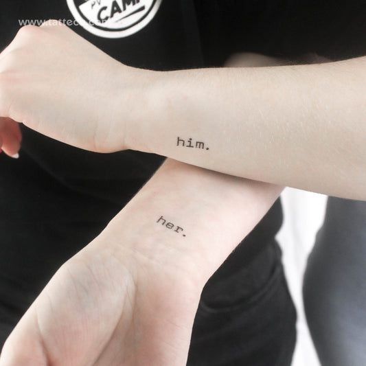 Tatuajes temporales a juego para él y para ella - Set de 3+3