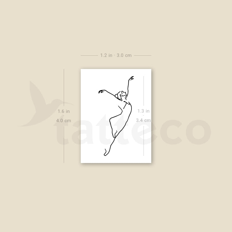Ballet Dancer Temporary Tattoo - Set of 3