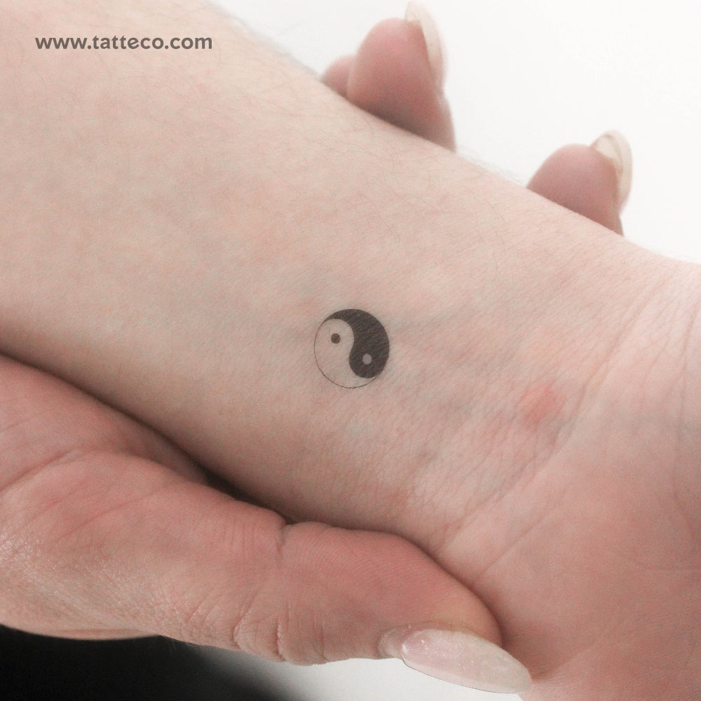 Small Yin Yang Temporary Tattoo - Set of 3