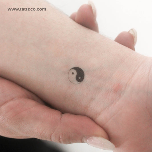 Tatuaje temporal pequeño de Yin Yang (juego de 3)