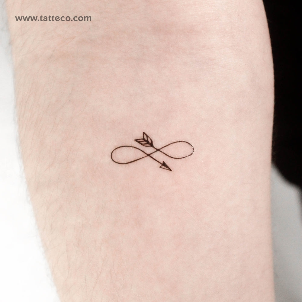 Small Infinity Arrow Temporary Tattoo - Set of 3