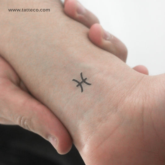 Tatuaje temporal del símbolo del zodiaco Piscis - Juego de 3